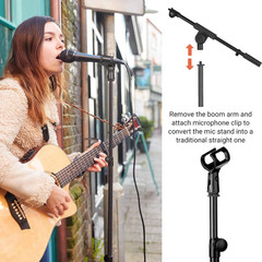 CAHAYA Tripod Microphone Stand Boom Arm Floor Mic Stand with Carrying Bag and 2