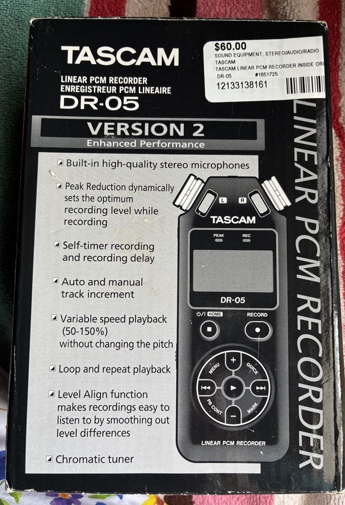 TASCAM DR05V2 Stereo Portable Digital Audio Recorder DR-05 Version 2~Used
