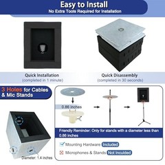 Enclosed Vocal Booth, Portable Microphone Isolation Shield, Foldable
