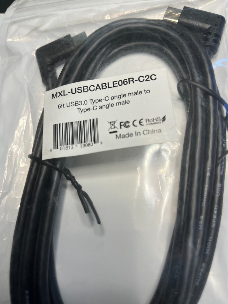 mxl usbcable06R-C2C, USB C Monitor Cable Right Angle 5FT, 8K@30Hz 5K/4K@60Hz Dis