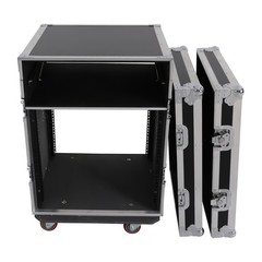 14U PA DJ Rack Case with Wheels & Brakes 330LBS Road Flight Case 19 Inch NEW