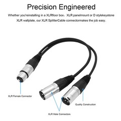 3Pin XLR Female Jack To Dual 2 Male Plug Y Splitter Cable Adapter Microphone
