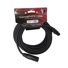 KIRLIN Cable MPC Microphone Cable, XLR, BLACK, 25FT. I2 Music Guitar Concerts