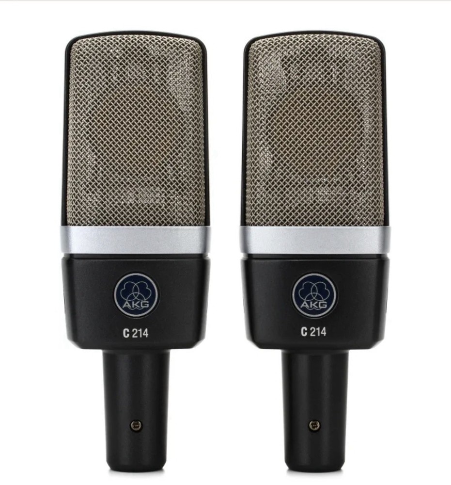 AKG C 214 Large Diaphram Matched Pair, Condenser Microphones. New condition