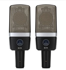 AKG C 214 Large Diaphram Matched Pair, Condenser Microphones. New condition