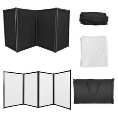 48″x 25″ White+Black DJ Foldable Facade Portable Event Booth Panels w/Carry Bag