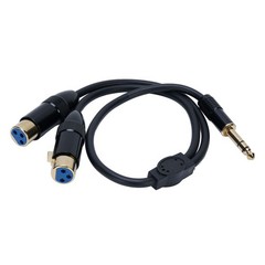 Dual XLR Female To 1/4 Inch 6.35mm Male Stereo Y Splitter Cable 1.6FT PVC D WPMU