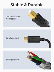 CableCreation USB B to USB C Printer Cable 6.6FT, Type B to Type C Printer