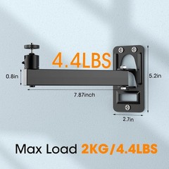 Mini Ceiling Wall Projector Mount Stand- Adjustable Tilt&Swivel Hanging Black