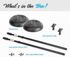 Universal Microphone Stand – Handheld Mic Compatible, Heavy Compact Base, Lightw