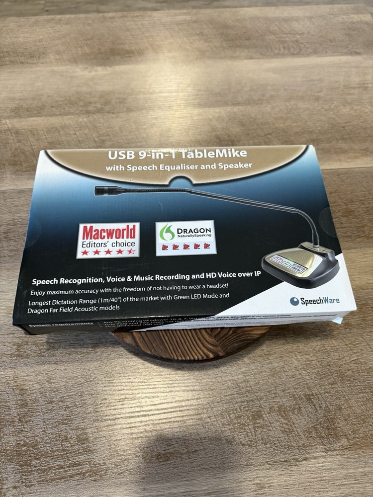 SpeechWare ~ USB 9-in-1 Gooseneck TableMike ~ Microphone ~ New In Box ~ Sealed