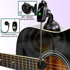 Wireless Instrument Microphone for Acoustic Guitar: 2.4G Cordless Clip-On Mics S