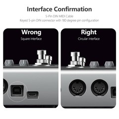 2-Pack 6-Feet Tangle-Free 5-Pin MIDI Cables – Plug & Play with All Devices