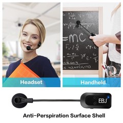 2.4G Wireless Headset Mic and Handheld Mic 2 in 1, 30m Stable Transmission, D…