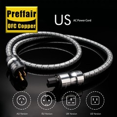 HiFi Audio Power Cable Audiophile US EU Schuko Amplifier Power Cord