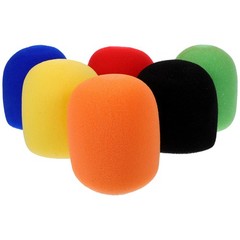 6Pcs Reusable Microphone Sponge Covers Assorted Colors Handheld Mic Windscreens