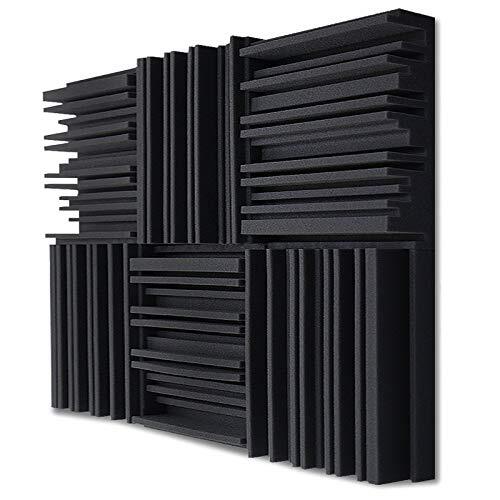 Acoustic Studio Absorption Foam Panel, 6 Pack 2″x12″x12″ Sound Proof Wall Panels