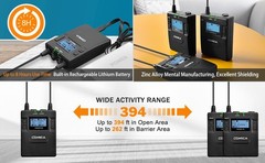 Comica Wireless Microphone System, CVM-WM300(C) 96-Channels UHF Professional
