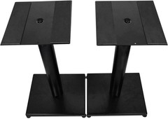Pair Rockville RS21B V2 21 Inch Black Steel Bookshelf Speaker Stands