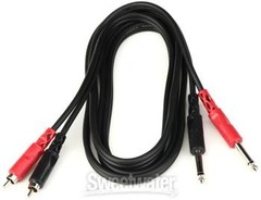 Hosa CPR-202 Stereo Interconnect Cable – Dual 1/4″ TS Male to Dual RCA Male –