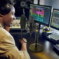 192kHz/24bit USB Microphone Kit with Adjustable Stand for Streaming & Podcasting