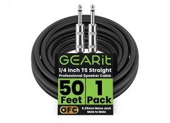 Professional Speaker Cable (50ft) 12AWG Pure Copper 1/4 inch to 1/4 inch TS S…