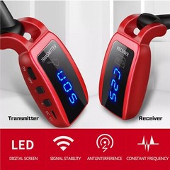5.8GHz Wireless Guitar System Transmitter Receiver Rechargeable LED Display 30m