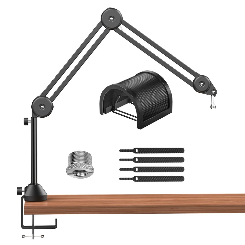 Microphone Boom Arm Adjustable Microfono Stand Extra-Large Pop Filter T50