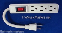 2X Mini Add-on DJ Band 3 Outlet AC POWER STRIP w/ Lighted On/Off Switch 5″ Cord