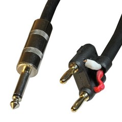 100 ft foot 12 GA GAUGE 1/4 to dual banana plug PA DJ pro audio speaker cable