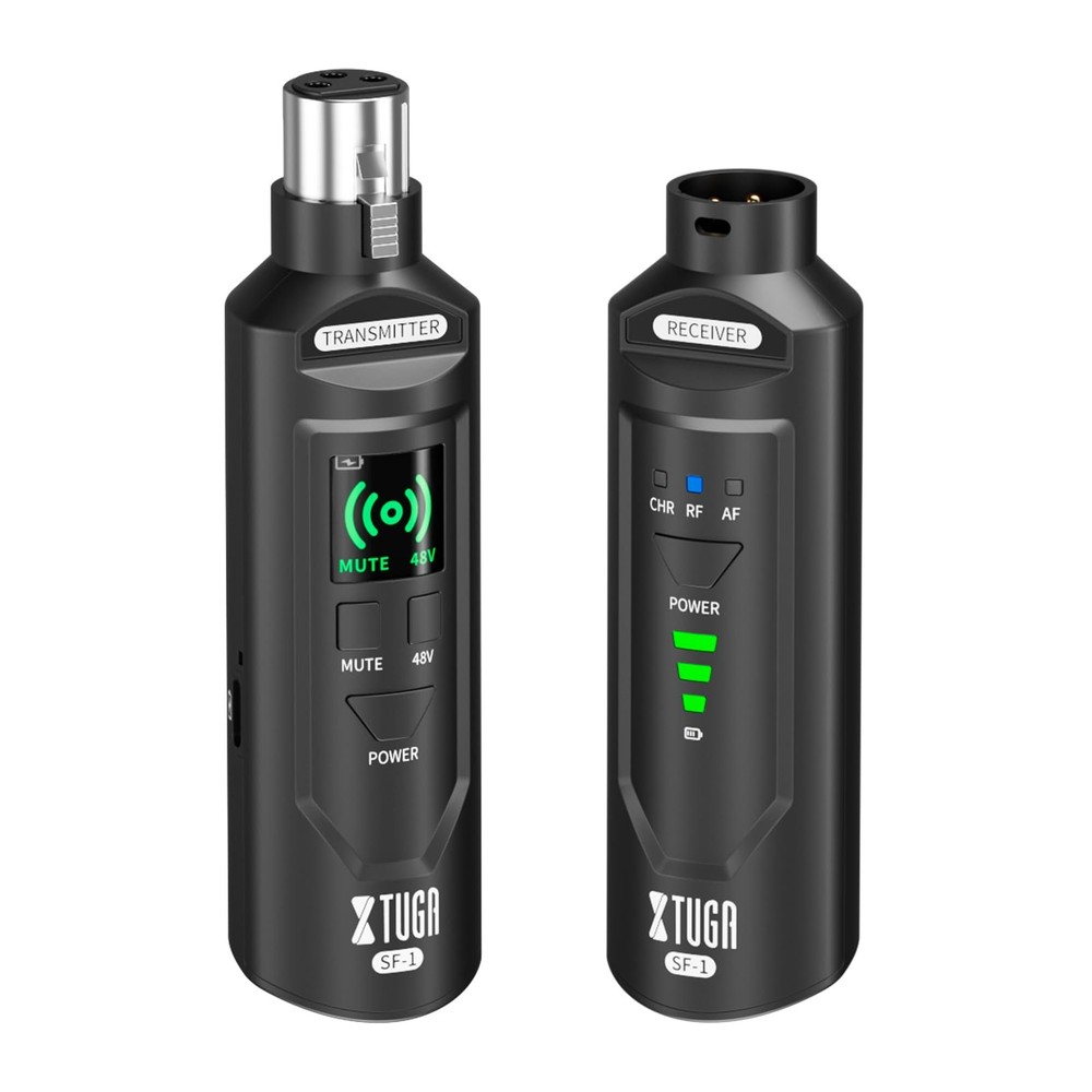 2.4GHz Wireless XLR Transmitter & Receiver, Wireless Microphone Adapter Syste…