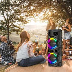 3000W Portable Bluetooth Speaker Dual 8″ Subwoofer Party Heavy Bass Sound System