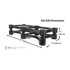 IsoAcoustics ISO-430 Isolation Stand For Monitors, Power Amps & More Up To 100lb