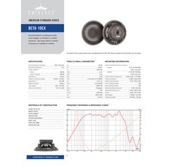 Pair Eminence BETA-10CX 10 inch Coax Woofer 8 ohm 250W RMS Replacement Speaker