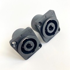 2 Pcs NL4MP Female 4 Pin SpeakON Connectors Square Configuration 31x26mm Panel