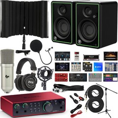 Focusrite Scarlett 2i2 4th Gen USB Audio Interface Kit W/Monitors & Software
