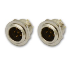 Mini XLR Male Connector with Panel Mount – 5 Pin Interconnect Cable Plug