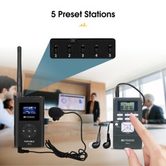 Wireless Assisted Listening Audio Tour Guide System Mic Transmitter 20 Receivers
