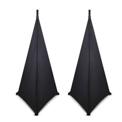 PRORECK 2-Pack DJ Speaker Stand Cover 360 Tripod Scrim Cable Management Black