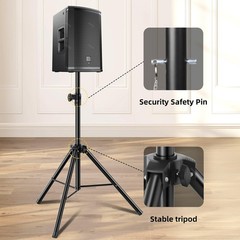 Speaker Stands Pair Universal Tripod Adjustable Height 35-60 Inch Heavy Duty