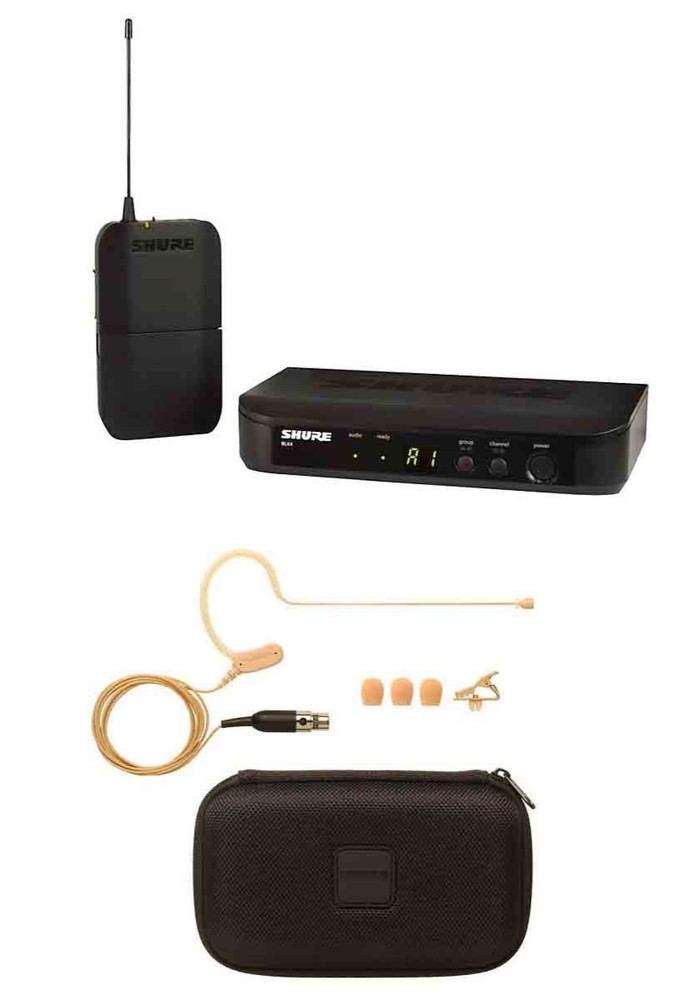 Shure BLX14 Wireless System w/ MX153T Tan Earset Mic Band H9