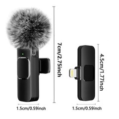 Wireless Lavalier Microphone Audio Video Recording Mini Mic For iPhone Android