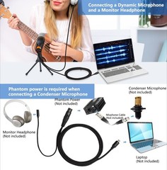 Devinal XLR-to-USB C Digital Interface, Recording Cable Cord Connector Adapter