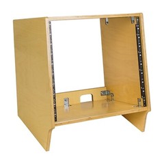 Sound Town DIY 10U Angled Desktop Turret Studio Rack, Golden Oak (SDRK-10SL)