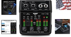 M12 USB Audio Interface, 2-Channel Mixer, XLR/3.5mm Input, 48V Power Supply, …