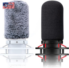 Microphone Windscreen Pop Filter Compatible with Hyperx Quadcast – Mic Foam Cove