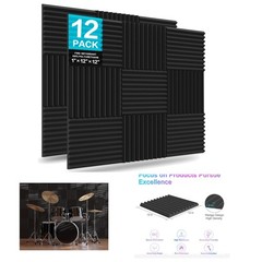 12 Pack Fire-Resistant Acoustic Panels – Elevate Audio Clarity for Home & Office