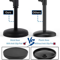 Desktop Microphone Stand, Heavy Duty with Non-Slip Base, 3/8″ and 5/8″ Adapter