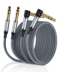2-Pack 15FT 1/4 Inch TRS Audio Cable Balanced Stereo 6.35Mm Jack for Mixer Amp