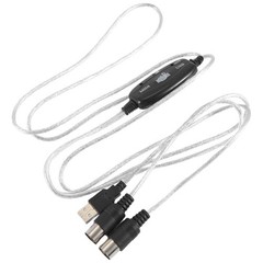 USB MIDI Cable Adapter, USB Type A Male to MIDI Din 5 Pin In-Out Cable5851